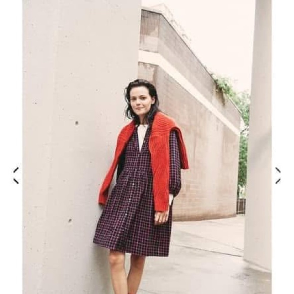 Madewell Plaid Flannel Raglan Button-Front Shirtdress, size 00.